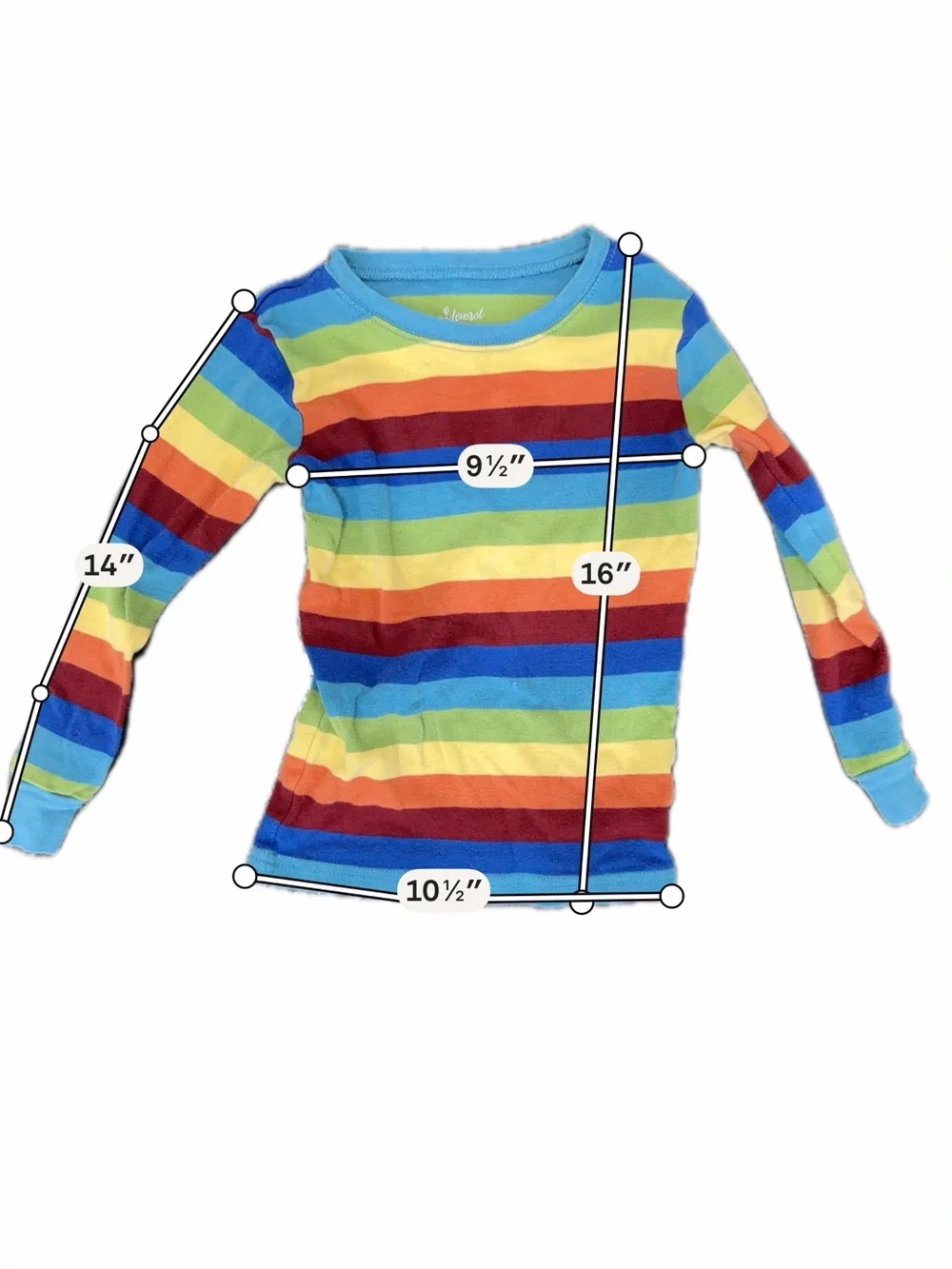 Leveret Kids Rainbow Stripe Pajama Set Size 6 Long Sleeve Colorful PJs